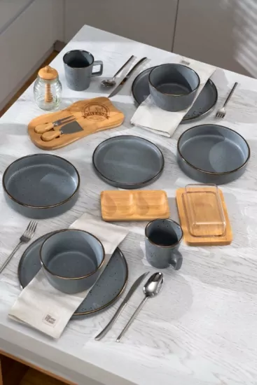 Ardesto Dessert plate Fasano, 19.6cm, ceramic, gray