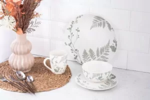 Салатник ARDESTO Capri, 510мл, 13.8см, порцеляна, біло-зелений