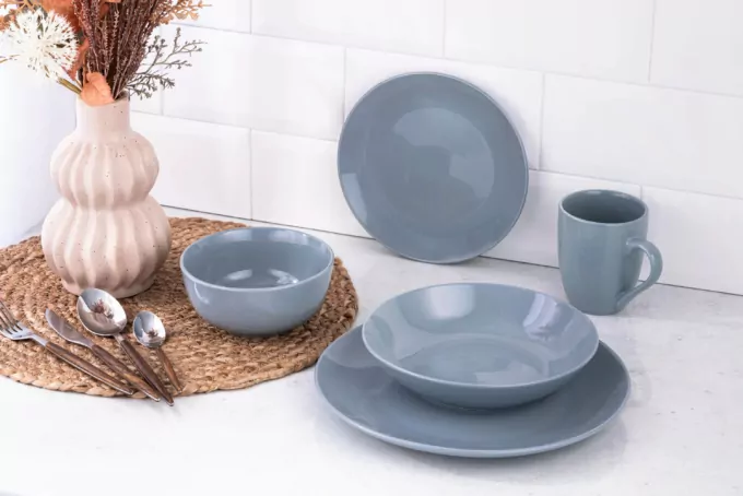 Ardesto Dinner plate Capri, 26.8cm, porcelain, blue