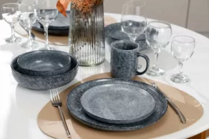 Тарелка суповая Ardesto Loreto, 1150мл, 20см, фарфор, серый