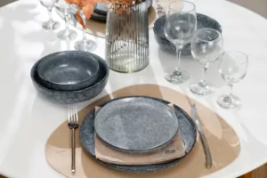 Тарелка суповая Ardesto Loreto, 1150мл, 20см, фарфор, серый