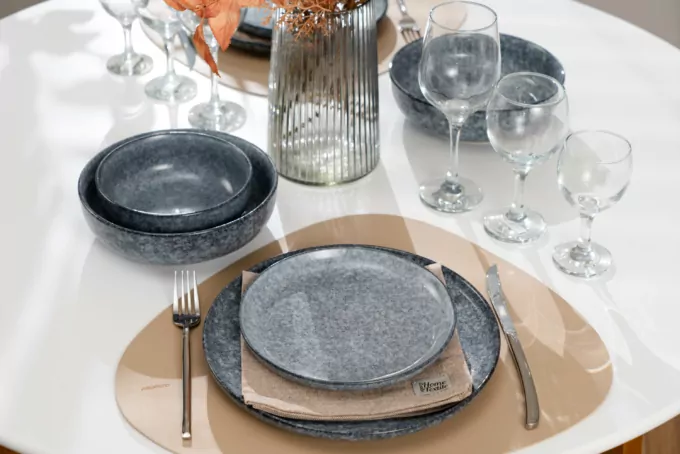 Тарелка суповая Ardesto Loreto, 1150мл, 20см, фарфор, серый