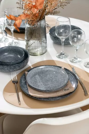 Тарілка обідня ARDESTO Loreto, 27см, порцеляна, сірий