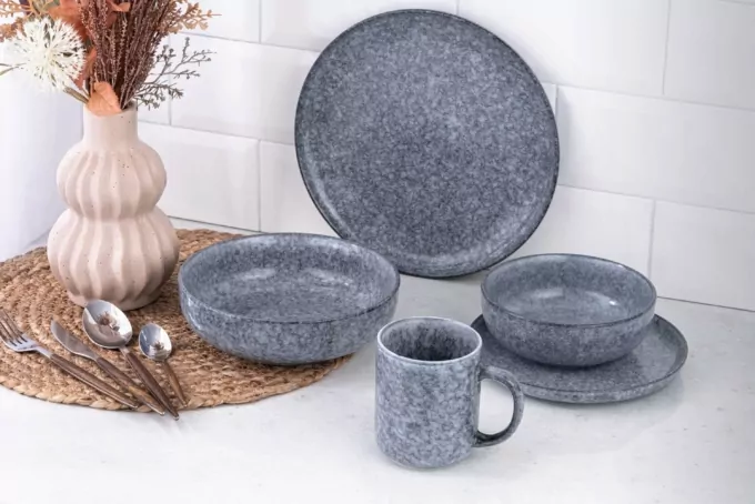 Тарілка обідня ARDESTO Loreto, 27см, порцеляна, сірий