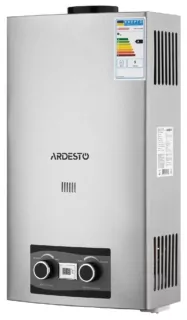 ARDESTO Газова колонка X2, 10 л/хв., 20 кВт, розпалювання від батарейок, нерж. сталь