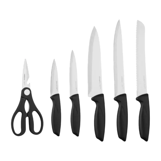 Набор ножей с блоком ARDESTO Gemini, 7 предметов, нержавеющая сталь, пластик, черный