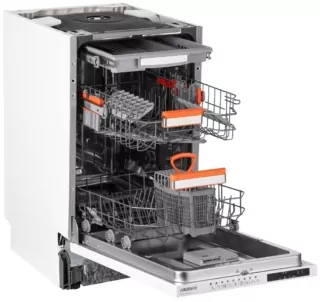 Посудомийна машина ARDESTO вбудовувана, 10компл., А++, 45см, дисплей, 3й кошик, гігієн.обробка, білий