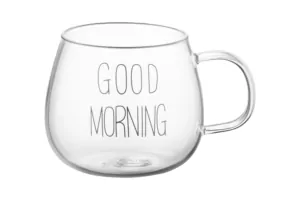Набір чашок з ручками Ardesto Good Morning, 430мл, 2шт, боросилікатне скло, прозорий
