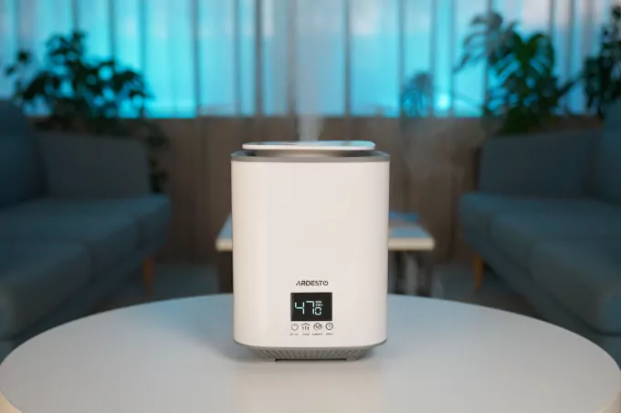 Air humidifier ARDESTO ultrasonic, 25m2, 3.1l, 250ml/h, electric. steering, upper water bay, display, white