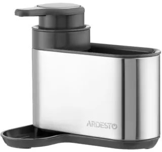 Органайзер для миючих засобів Ardesto Minimalism, 8х12.7х16см, пластик, нержавіюча сталь, сірий