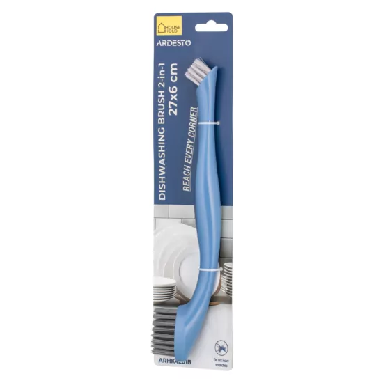 Ardesto Dishwashing brush 2 in 1 27x6cm, plastic, blue