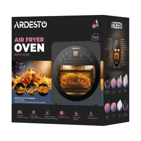 Мультипіч Ardesto, 1700Вт, об’єм-14.5л, сенсорне керування, 50-220°C, нержав.сталь/пластик, сіро-чорний