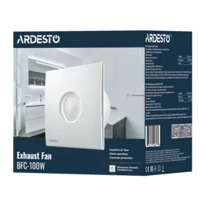 Bathroom Exhaust Fan Ardesto 15 W, 70 m3/h, 2400 rpm, 30 dB, white