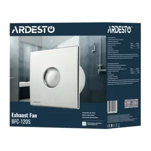 Витяжний вентилятор Ardesto 20 Вт, 120 м3/г, 2300 об./хв., 33 дБ, сріблястий