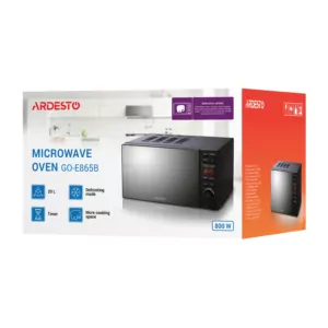Microwave oven ARDESTO, 20L, electronic control, 800W, display, button opening, w/o turntable, black