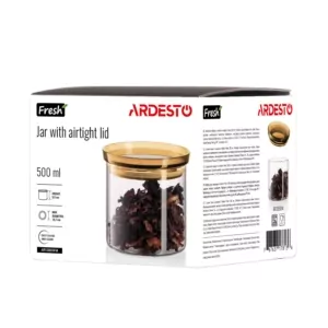 Ardesto Jar Fresh 500ml, glass, plastic, transparent