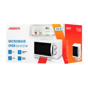 Микроволновая печь ARDESTO, 20л, мех. управл., 700Вт, откр.ручкой, белый
