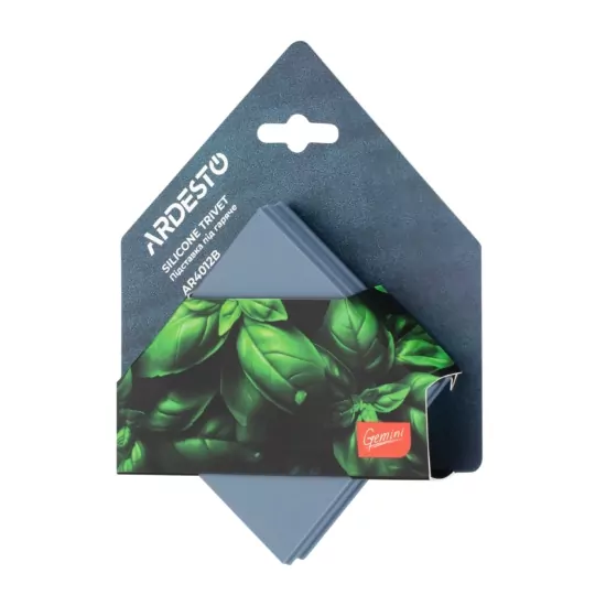 Підставка під гаряче Ardesto Gemini, 16.5х16.5х1.7см, силікон, синій