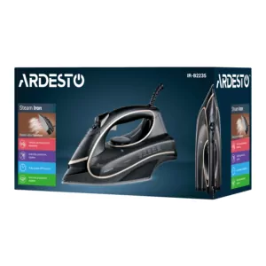Праска Ardesto IR-B2235, 2400Вт, 450мл, паровий удар-120гр, керам. підошва, чорно-золотий