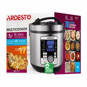 Мультиварка Ardesto, 860Вт, чаша-5л, электронное управл., книга рецептов, металл/пластик, серый