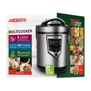 Ardesto multicooker, 860W, bowl-4l, electronic control, recipes book, plastic, silver