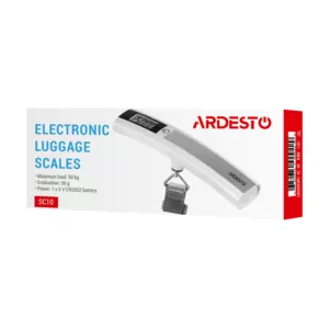 Ardesto electronic travel scales 50кг, R2032x1, plastic/metal, white