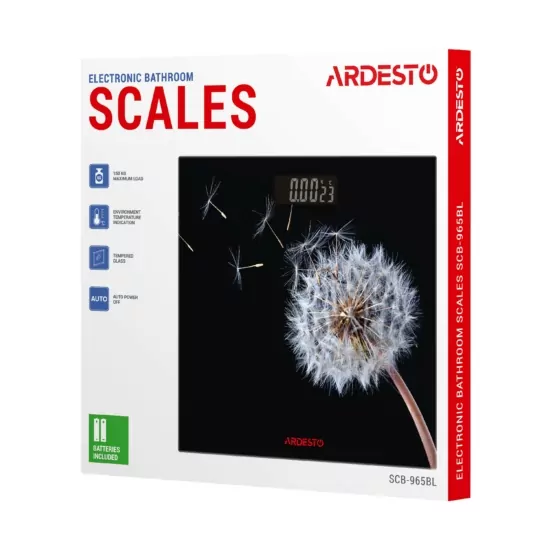 Весы Ardesto напольные BL, 150кг, AAAx2 в компл, стекло, многоцветные