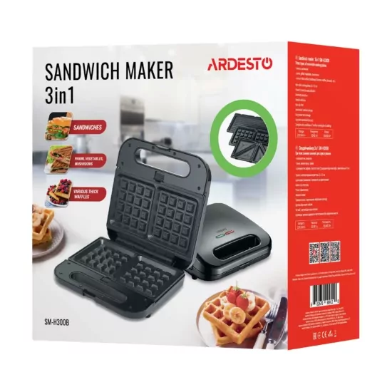 Ardesto multi-maker 700W, aluminum, set-3 plates, device body-plastic, black