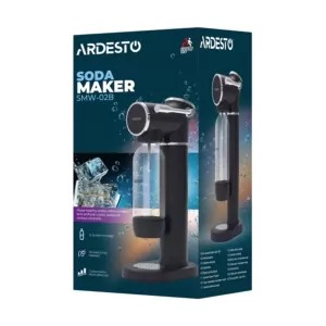 Сифон для газування води ARDESTO, підключення балону- різьба, пляшка 1л, важіль,  чорний