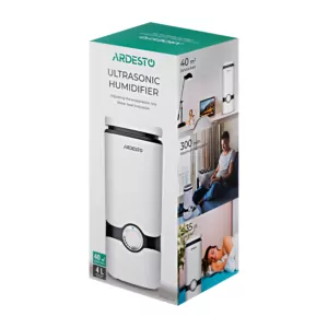 Humidifier ARDESTO ultrasonic, 40m2, 4L, 300ml/h, mechanical control, up. bay of water, white