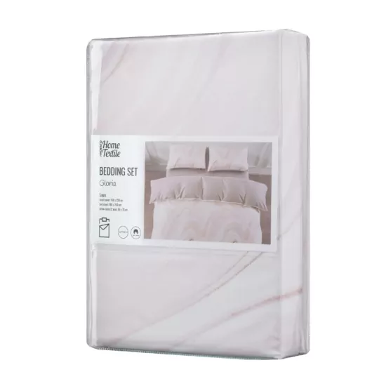 Bedding set 1.5 Ardesto Gloria, sateen, marble, beige, duvet cover160x220cm, bed sheet 160x220cm, pillowcases (2) 50x70cm, 100% cotton