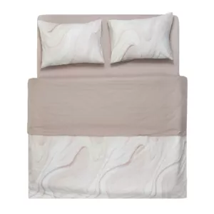 Bedding set 1.5 Ardesto Gloria, sateen, marble, beige, duvet cover160x220cm, bed sheet 160x220cm, pillowcases (2) 50x70cm, 100% cotton