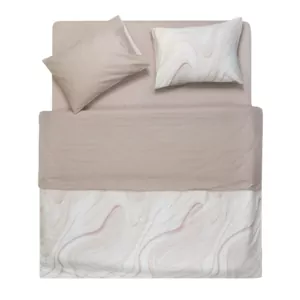 Bedding set 1.5 Ardesto Gloria, sateen, marble, beige, duvet cover160x220cm, bed sheet 160x220cm, pillowcases (2) 50x70cm, 100% cotton
