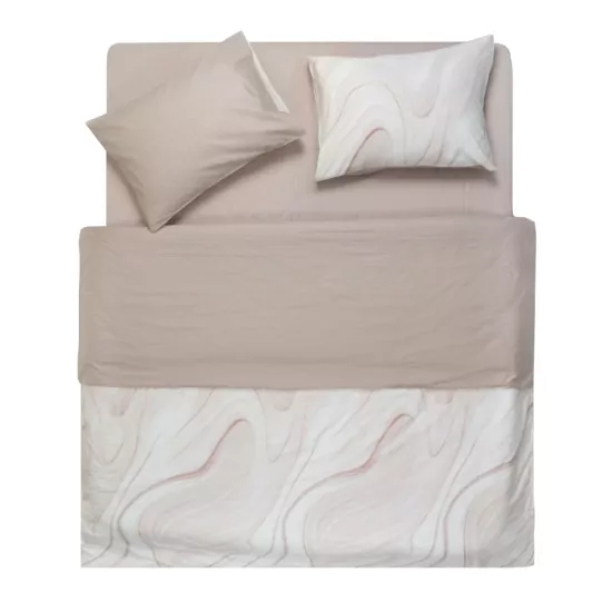 Bedding set 1.5 Ardesto Gloria, sateen, marble, beige, duvet cover160x220cm, bed sheet 160x220cm, pillowcases (2) 50x70cm, 100% cotton