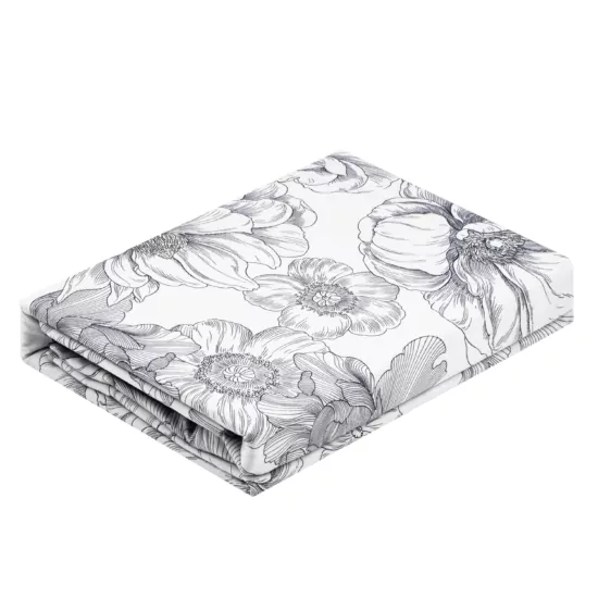 Bedding set 1.5 Ardesto Gloria, sateen, peonies, dark blue, duvet cover160x220cm, bed sheet 160x220cm, pillowcases (2) 50x70cm, 100% cotton