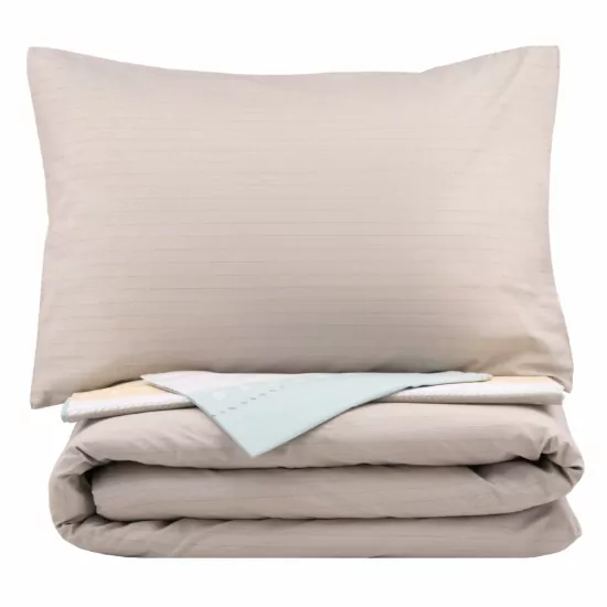 КПБ 1,5сп ARDESTO Gloria, підковдра 160х220см, простирадло 160х220см, наволочки (2) 50х70см, 100% бавовна, сатин, смужки, коричневий