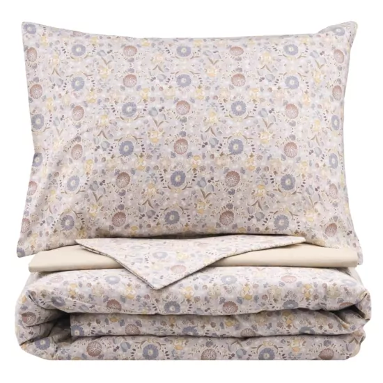 КПБ 1,5сп ARDESTO Gloria, підковдра 160х220см, простирадло 160х220см, наволочки (2) 50х70см, 100% бавовна, сатин, польові квіти, бежевий