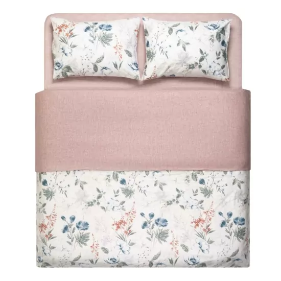 КПБ 2,0сп ARDESTO Gloria, пододеяльник 200х220см, простынь 230х240см, наволочки (2) 50х70см, 100% хлопок, сатин, цветы, мокко