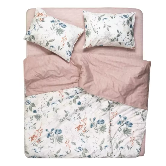 КПБ 2,0сп ARDESTO Gloria, пододеяльник 200х220см, простынь 230х240см, наволочки (2) 50х70см, 100% хлопок, сатин, цветы, мокко