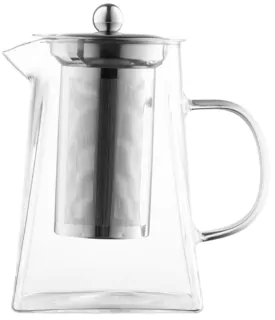 Ardesto Teapot Gemini Roma, 950ml, borosilicate glass, stainless steel, transparent