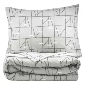 Bedding set 2.0 Ardesto Gloria, sateen, geometry, grey, duvet cover 200x220cm, bed sheet 230x240cm, pillowcases (2) 50x70cm, 100% cotton