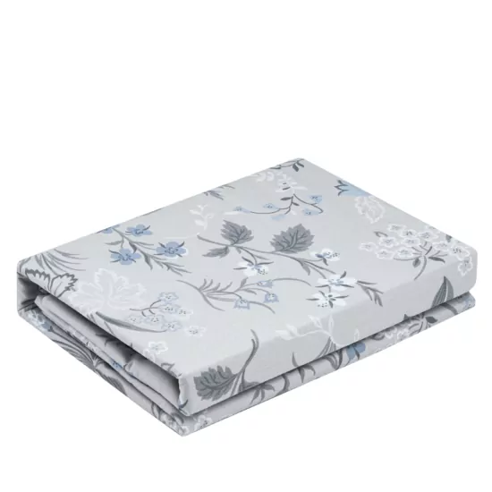 Bedding set 2.0 Ardesto Gloria, sateen, wildflowers, light grey, duvet cover 200x220cm, bed sheet 230x240cm, pillowcases (2) 50x70cm, 100% cotton