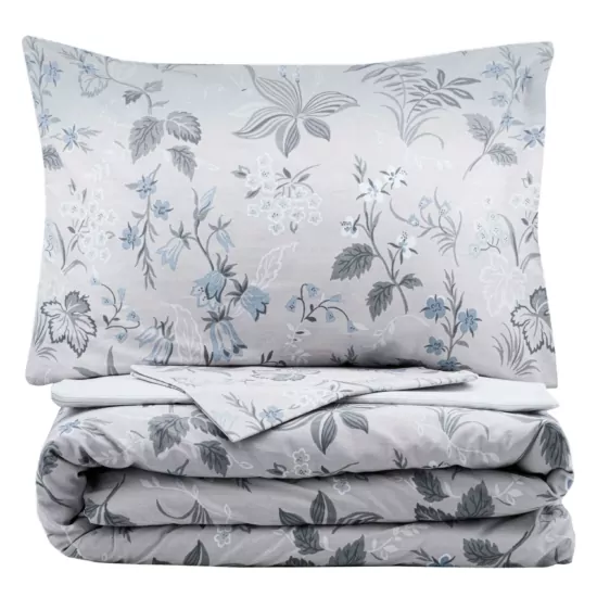 Bedding set 2.0 Ardesto Gloria, sateen, wildflowers, light grey, duvet cover 200x220cm, bed sheet 230x240cm, pillowcases (2) 50x70cm, 100% cotton