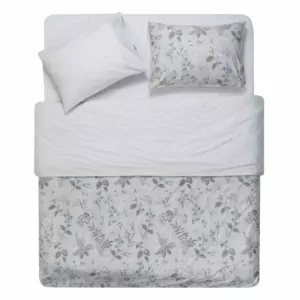 Bedding set 2.0 Ardesto Gloria, sateen, wildflowers, light grey, duvet cover 200x220cm, bed sheet 230x240cm, pillowcases (2) 50x70cm, 100% cotton