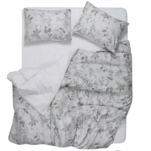 Bedding set 2.0 Ardesto Gloria, sateen, wildflowers, light grey, duvet cover 200x220cm, bed sheet 230x240cm, pillowcases (2) 50x70cm, 100% cotton