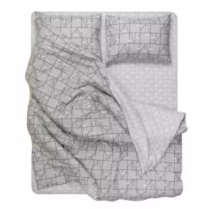 Bedding set 1.5 Ardesto Gloria, sateen, geometry, grey, duvet cover160x220cm, bed sheet 160x220cm, pillowcases (2) 50x70cm, 100% cotton