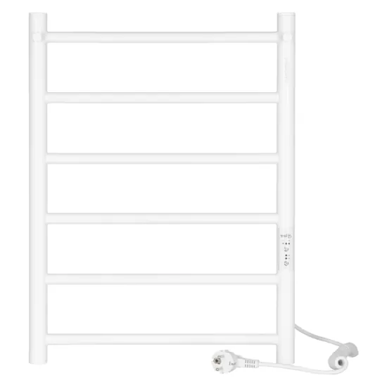 Ardesto electric towel warmer Classik-TR K with hooks, 570x430x80mm, timer-regulator, steel, matte white