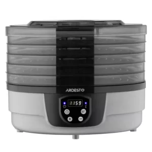 Сушарка для продуктів  Ardesto FDB-532TTC, 250Вт, піддонів -5×3см, діаметр-32см, макс-70°С, таймер, електр. управління, пластик , білий