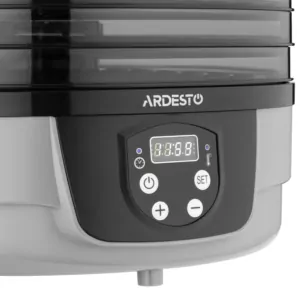 Сушарка для продуктів  Ardesto FDB-532TTC, 250Вт, піддонів -5×3см, діаметр-32см, макс-70°С, таймер, електр. управління, пластик , білий
