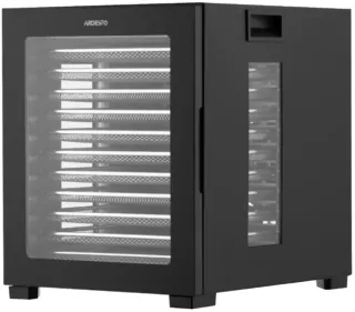 Сушарка для продуктів  Ardesto FDB-1242, 850Вт, піддонів -12×3см, макс-70°С, таймер, електр. управління, нерж., чорний